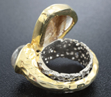 Серебряное кольцо с рутиловым кварцем и лабрадоритом Серебро 925