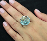 Скульптурное серебряное кольцо «Золотая рыбка» Серебро 925