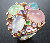 Серебряное кольцо с самоцветами Серебро 925