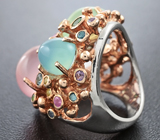Серебряное кольцо с самоцветами Серебро 925