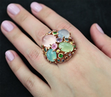 Серебряное кольцо с самоцветами Серебро 925