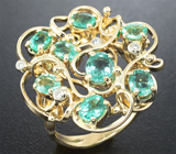 Золотое кольцо с изумрудами 2,47 карат и бриллиантами Золото