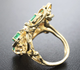 Золотое кольцо с изумрудами 2,47 карат и бриллиантами Золото