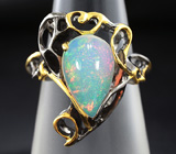 Серебряное кольцо с эфиопским опалом Серебро 925