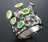 Серебряное кольцо с изумрудами Серебро 925