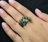 Серебряное кольцо с изумрудами Серебро 925