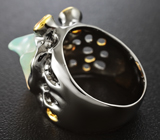 Серебряное кольцо с эфиопским опалом и сапфирами Серебро 925