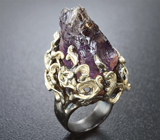 Серебряное кольцо с необработанным аметистом Серебро 925