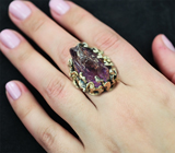 Серебряное кольцо с необработанным аметистом Серебро 925