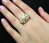 Серебряное кольцо с жемчугом и эфиопскими опалами Серебро 925