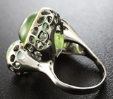 Серебряное кольцо с пренитом Серебро 925