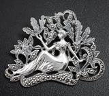 Серебряная брошь «Лесная фея» с марказитами Серебро 925