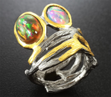 Серебряное кольцо с эфиопскими опалами