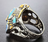 Серебряное кольцо с австралийскими дублет опалами Серебро 925