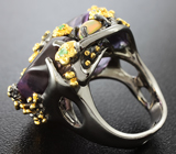 Серебряное кольцо с аметринами, эфиопским опалом и цаворитами Серебро 925