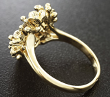 Золотое кольцо с аммолитом аммонита 2,51 карат и бриллиантами Золото