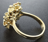 Золотое кольцо с кристаллическим черным опалом 2,3 карат, рубинами и бриллиантами Золото