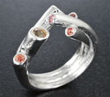 Оригинальное серебряное кольцо с сапфирами Серебро 925