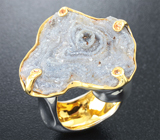 Серебряное кольцо c друзой агата и сапфирами Серебро 925