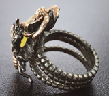 Серебряное кольцо с желтым опалом Серебро 925