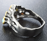 Серебряное кольцо с эфиопскими опалами и сапфирами Серебро 925