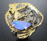 Серебряное кольцо с дублет опалом Серебро 925