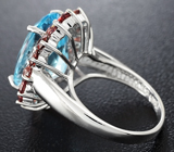 Замечательное серебряное кольцо с топазом и гранатами Серебро 925