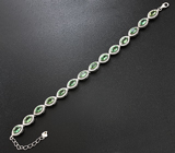 Прелестный серебряный браслет с зелеными апатитами Серебро 925