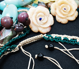 Колье с амазонитом, разноцветной яшмой и ониксом 