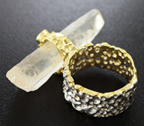 Серебряное кольцо с кристаллом кварца и гранатом Серебро 925