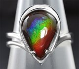 Кольцо c аммолитом аммонита