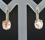 Золотые серьги с морганитами Золото