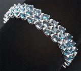 Превосходный серебряный браслет с насыщенно-синими топазами Серебро 925