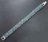 Превосходный серебряный браслет с насыщенно-синими топазами Серебро 925