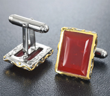 Серебряные запонки с корнелианом Серебро 925
