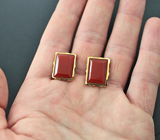 Серебряные запонки с корнелианом Серебро 925