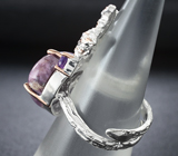 Серебряное кольцо с чароитом и аметистом Серебро 925