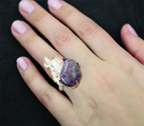 Серебряное кольцо с чароитом и аметистом Серебро 925
