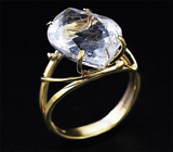 Золотое кольцо с рутиловым кварцем Золото