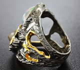 Серебряное кольцо с цитрином, эфиопским опалом, цаворитами и сапфирами Серебро 925