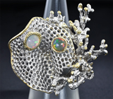 Серебряное кольцо с эфиопскими опалами Серебро 925