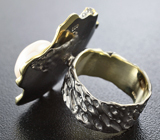 Серебряное кольцо с жемчужиной и топазом Серебро 925