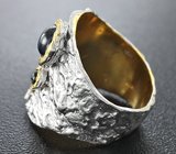 Серебряное кольцо со звездчатыми сапфирами и опалом Серебро 925