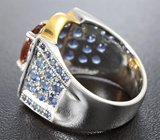 Серебряное кольцо с цитрином и сапфирами Серебро 925
