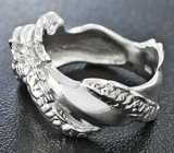 Серебряное кольцо «Дракон» с сапфиром падпараджа Серебро 925