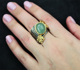 Серебряное кольцо с зеленым бериллом Серебро 925