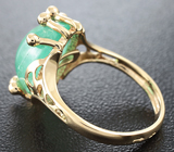 Золотое кольцо с уральским изумрудом 5,95 карат и бриллиантами Золото