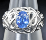 Оригинальное серебряное кольцо с синим сапфиром Серебро 925