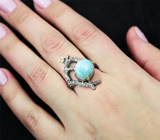 Серебряное кольцо с ларимаром и голубым топазом Серебро 925