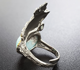 Серебряное кольцо с ларимаром и топазом Серебро 925